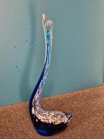 Murano Glazen Zwaan Blauw/wit,hoog 30cm., Ophalen of Verzenden