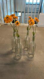 4 glazen vazen, Overige kleuren, Ophalen of Verzenden, Minder dan 50 cm, Glas