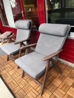 Two wooden lounge chairs, Tuin en Terras, Tuinstoelen, Ophalen, Gebruikt, Teakhout, Verstelbaar