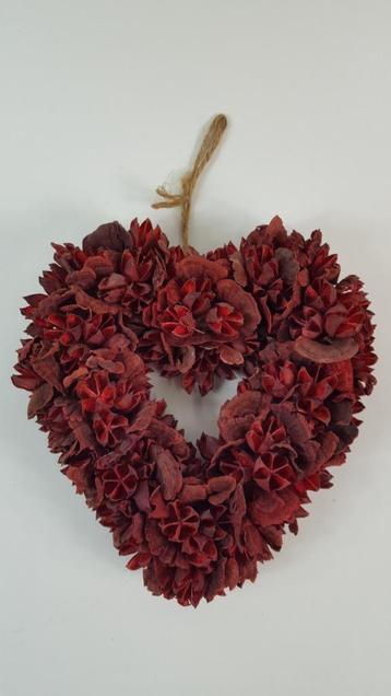 Brocante hart, kersthart, gedroogde bloemen, decoratie. W2 beschikbaar voor biedingen