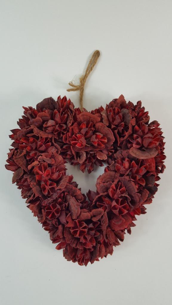 Brocante hart, kersthart, gedroogde bloemen, decoratie. W2, Diversen, Kerst, Gebruikt, Ophalen of Verzenden