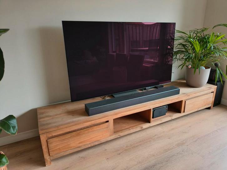 Corona Teak TV dressoir., Huis en Inrichting, Kasten | Televisiemeubels, Minder dan 100 cm, 200 cm of meer, 25 tot 50 cm, Teakhout
