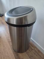 Brabantia Rvs Prullenbak 60L, Huis en Inrichting, Woonaccessoires | Prullenbakken, Ophalen, Gebruikt, 50 tot 75 cm, 40 liter of meer