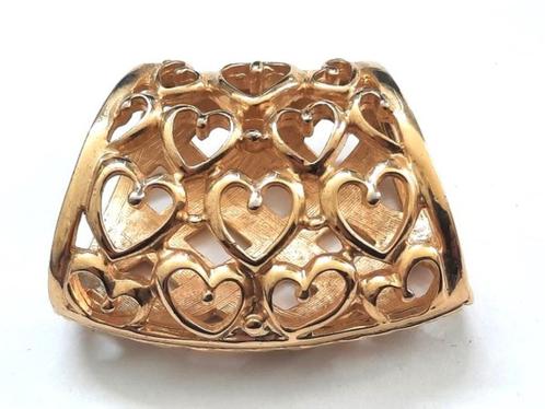 Mooie vergulde sjaalschuif, dasschuif met open hartjes (6917, Sieraden, Tassen en Uiterlijk, Overige Accessoires, Nieuw, Ophalen