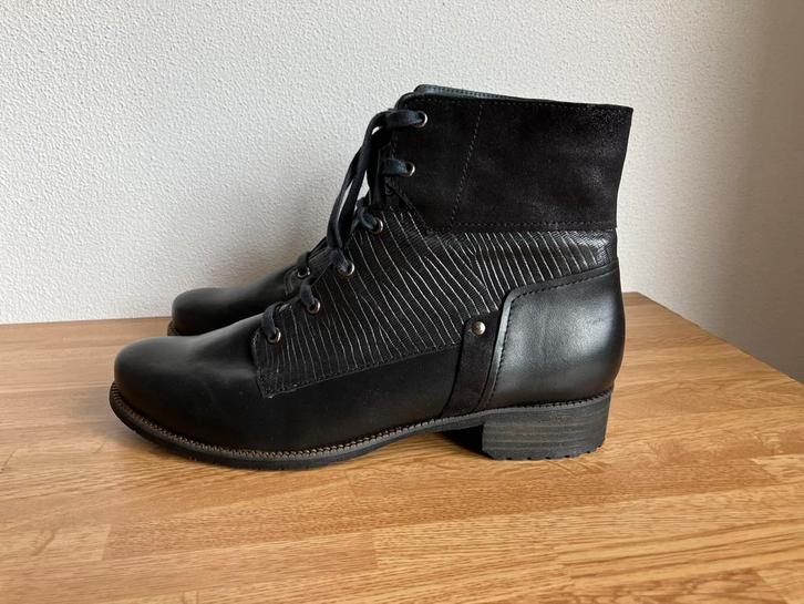 Verhulst nieuwpaar H Hoog zwart leer laarsje wijdte K  8 1/2, Kleding | Dames, Schoenen, Nieuw, Lage of Enkellaarzen, Zwart, Verzenden