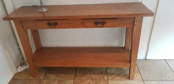 Teak Site Side Table met Laden & Legplank beschikbaar voor biedingen