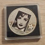 Zilveren penning hollywood legends liz taylor, Ophalen of Verzenden, Zilver