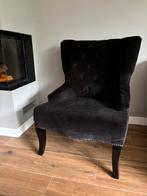 Zwarte velvet fauteuil stoel, Ophalen of Verzenden, Zo goed als nieuw, Stof, Barok?