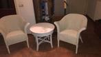 2 rotan stoelen en tafel, Ophalen, Gebruikt, Twee, Wit