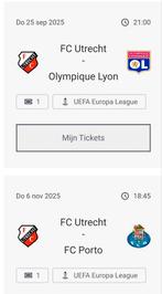 FC Utrecht Passe partout cityside wedstrijdruil, Tickets en Kaartjes