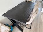 Zwarte eettafel visgraat 90x180cm, Huis en Inrichting, Tafels | Eettafels, Ophalen, 50 tot 100 cm, Zo goed als nieuw, 150 tot 200 cm