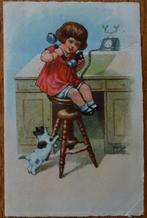 Oude kinderkaart meisje poes / Arthur Thiele, Ophalen of Verzenden, Gelopen, Kinderen