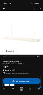 2x IKEA BERGSHULT/PERSHULT Plank 80x20cm - Nieuwstaat, Ophalen, Zo goed als nieuw