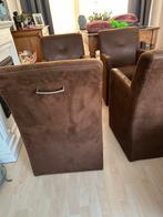 4 Eetkamer stoelen micro-leder, Huis en Inrichting, Stoelen, Ophalen of Verzenden, Gebruikt, Bruin