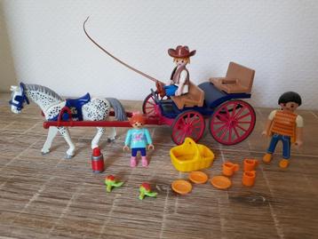 Playmobil paard en wagen met gezin beschikbaar voor biedingen