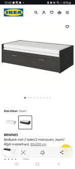 Brimnes uitschijfbaar bed 80-160x200, Huis en Inrichting, Ophalen, Ikea bed, Zwart, Twijfelaar