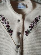 Vintage wollen vest geborduurd folklore bloemen Tirol tracht, Ophalen of Verzenden, Zo goed als nieuw
