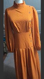 Vintage Jurk met Stippen - Maat S, Oranje, Ophalen of Verzenden, Zo goed als nieuw, Maat 36 (S)