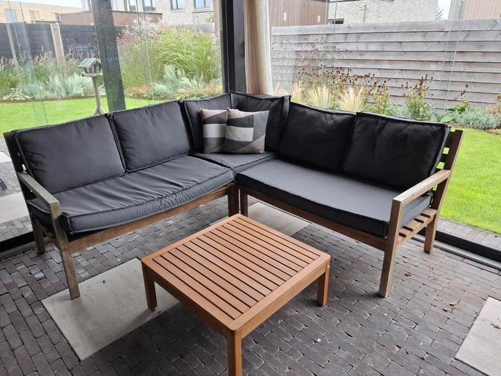 Tuinset / loungeset teakhout 2.60m bij 2.05m beach 7 club, Tuin en Terras, Tuinsets en Loungesets, Zo goed als nieuw, Teakhout
