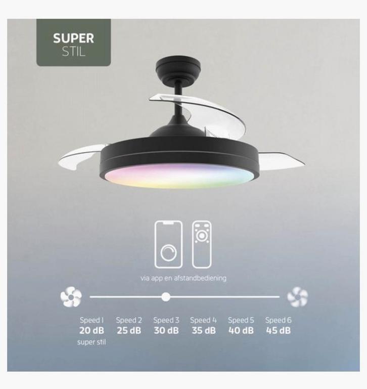 Varin Plafondventilator met verlichting, zwart, nieuw, Huis en Inrichting, Lampen | Plafondlampen, Nieuw, Ophalen of Verzenden