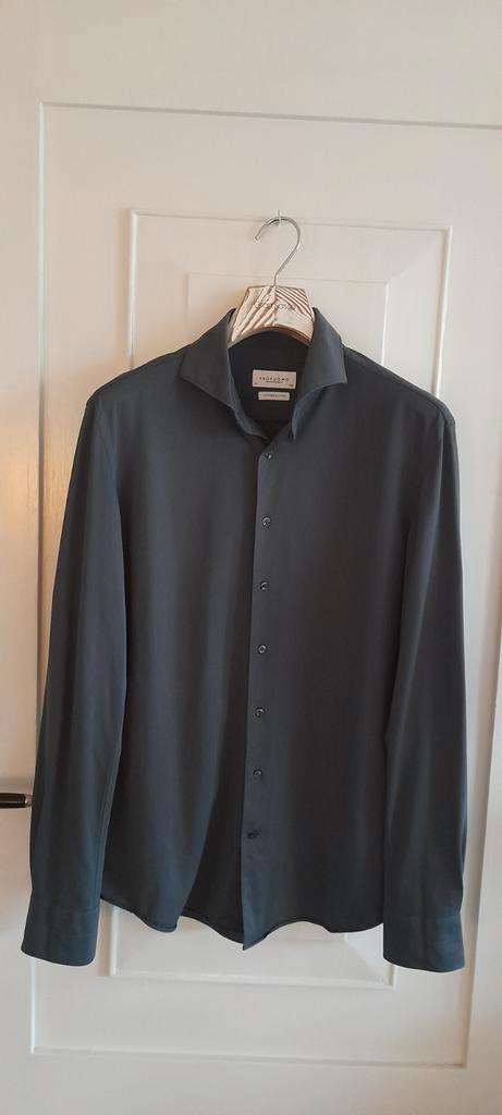 Profuomo Japanese Knitted donkergroen 40-15 3/4, Kleding | Heren, Overhemden, Zo goed als nieuw, Halswijdte 39/40 (M), Groen, Verzenden