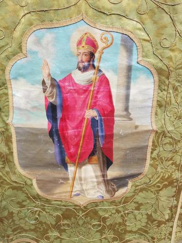 Heilige Willibrordus. Vaandel. Ca 1825/1850. 66/115 cm. RARE beschikbaar voor biedingen