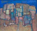 Gerard Menken (1919) Olieverf op doek " Dorpsleven " Ges Ged, Antiek en Kunst, Ophalen of Verzenden