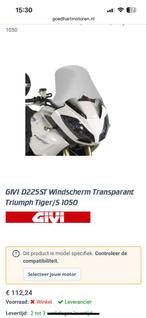GIVI Windscherm Triumph Tiger 1050 / sport, Ophalen of Verzenden, Gebruikt