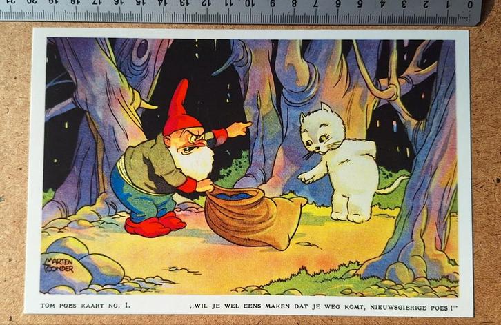 Tom Poes Kaart - Serie 1. Nr 1. B-aarde (Thomas Rap herdruk), Verzamelen, Stripfiguren, Plaatje, Poster of Sticker, Olivier B, Bommel en Tom Poes
