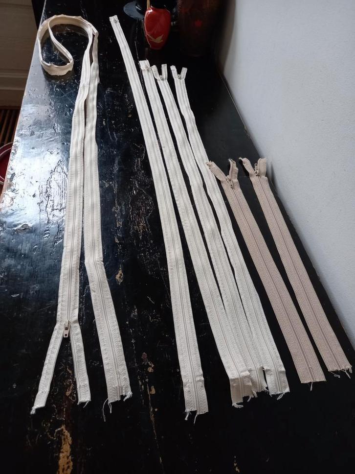 Verzameling meubelhoesritsen, zie beschrijving, Hobby en Vrije tijd, Naaien en Fournituren, Gebruikt, Rits of Sluiting, Ophalen of Verzenden