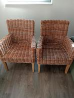 2 rieten stoelen, Huis en Inrichting, Stoelen, Ophalen, Gebruikt, Twee, Bruin