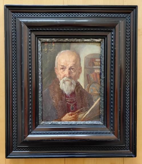 ==gesigneerd===de wetenschapper met passer ===c a 1900==, Antiek en Kunst, Kunst | Schilderijen | Klassiek, Ophalen of Verzenden