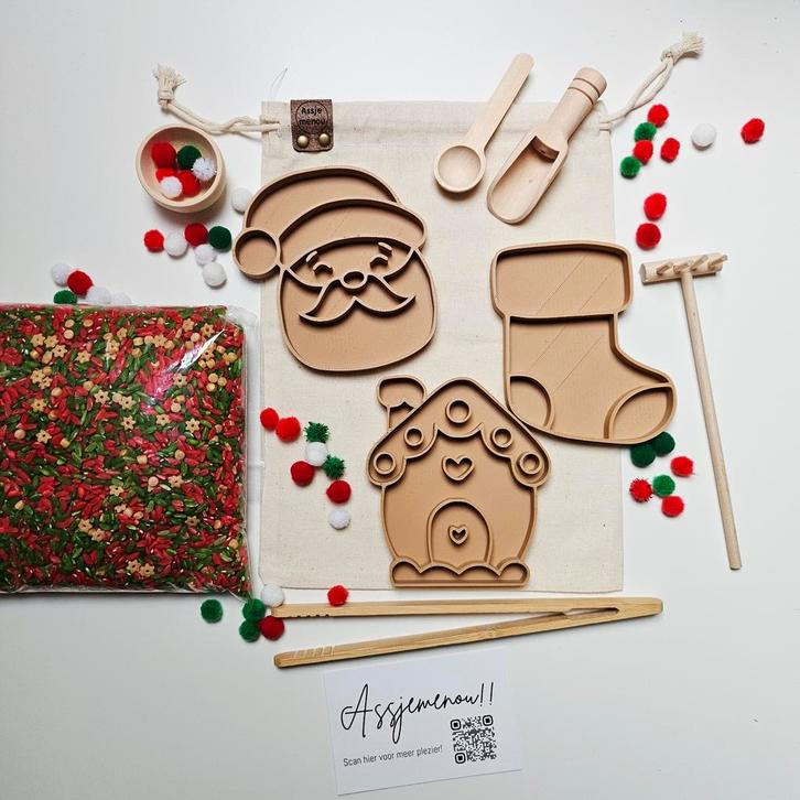 Kerst vulvormen set - sensorisch speelgoed, Kinderen en Baby's, Speelgoed | Educatief en Creatief, Nieuw, Ontdekken, Ophalen of Verzenden