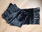 Zwarte sjaal / shawl van imitatiebont ZGAN, Ophalen of Verzenden, Zo goed als nieuw, Sjaal