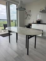 Design Marmeren Eettafel ovaal, Huis en Inrichting, Tafels | Eettafels, Ophalen, Zo goed als nieuw, Vijf personen of meer, Rechthoekig