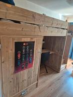 Super leuke hoogslaper met vaste trap, bureau en kast, Ophalen, Zo goed als nieuw, Hoogslaper