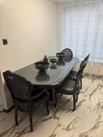 Echte Hoog Glans Italiaanse tafel met 4 barok stoelen, Ophalen of Verzenden