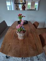 Mooie mangohouten Deens ovale tafel - 210x110 cm, Huis en Inrichting, Tafels | Eettafels, 100 tot 150 cm, 200 cm of meer, Zo goed als nieuw