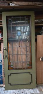 Vintage binnendeur met glas in lood, Ophalen, Gebruikt, Binnendeur, Glas