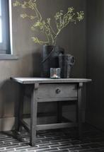 Robuust hout Landelijk Bijzettafel Nachtkastje tafel hoffz, Gebruikt, 55 tot 75 cm, Rechthoekig, Ophalen