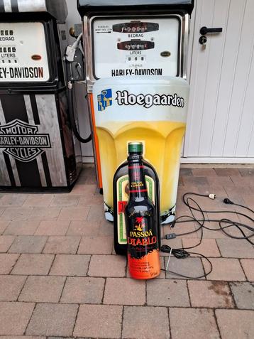Unieke Passoa Diablo fles lichtbak reclame 58cm werkend beschikbaar voor biedingen