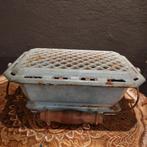 Mooie brocante stoof pastel blauw geëmailleerd gietijzer, Antiek en Kunst, Ophalen of Verzenden