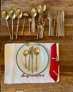 Vintage messing goudkleurige bestek 8 personen, Ophalen, Overige materialen
