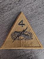 Patch US 4th armored division, Verzamelen, Ophalen of Verzenden, Landmacht, Amerika, Embleem of Badge