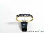 16650 18K Geelgouden Alliancering met  Synth Saffier, 20 of groter, Ophalen of Verzenden, Zo goed als nieuw, Met edelsteen