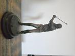 Bronzen beeld Golfspeler, Antiek en Kunst, Ophalen of Verzenden