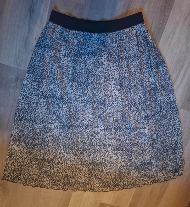Maxi plissérok met panterprint van Norah, maat 46, Kleding | Dames, Rokken, Zo goed als nieuw, Maat 46/48 (XL) of groter, Bruin