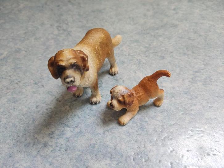 Schleich Sint Bernardshond set 2: pup en hond 1993 - 2004, Kinderen en Baby's, Speelgoed | Overig, Gebruikt, Jongen of Meisje