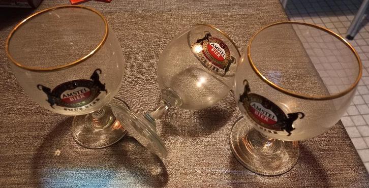 3 amstel bock bier glas nieuw en ongebruikt schadeloos, Verzamelen, Biermerken, Nieuw, Glas of Glazen, Overige merken, Ophalen of Verzenden