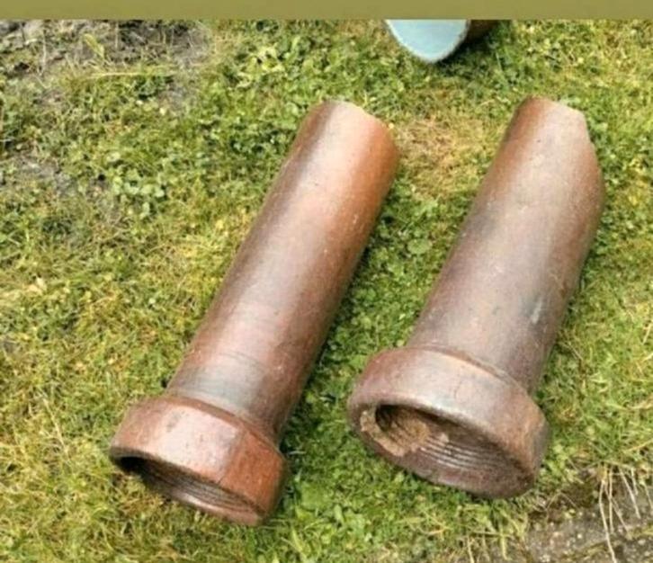 Gresbuis,Riool,Tuin,Gresbuizen,bruin,steen,Egel,buizen,vazen, Doe-het-zelf en Verbouw, Buizen en Afvoer, Gebruikt, Rechte buis